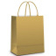 SACOLA CARBER PAPEL OURO FOSCO P 21,5X15X8 UND